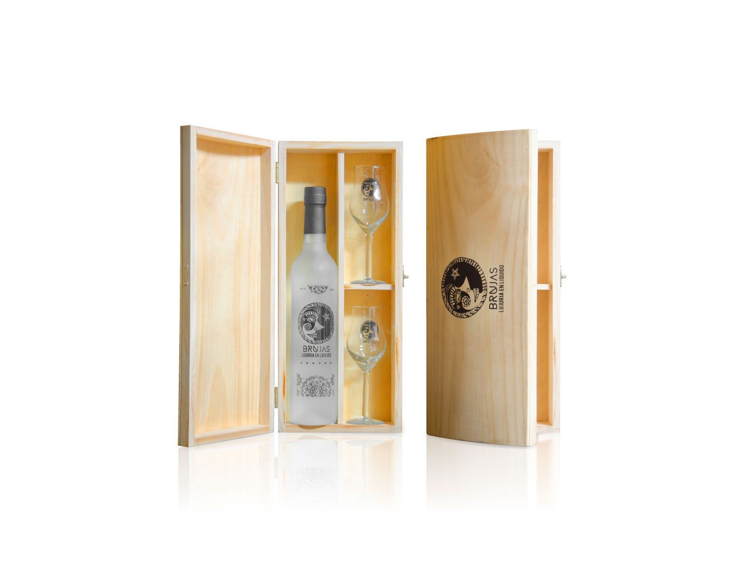 Caja de madera de pino personalizada