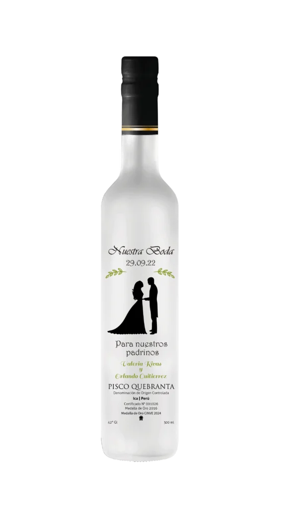 Pisco Personalizado con diseño de padrino