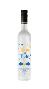 Botella de Pisco con serigrafía de revelación de sexo