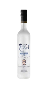 Botella de Pisco personalizada con diseño de revelación de sexo
