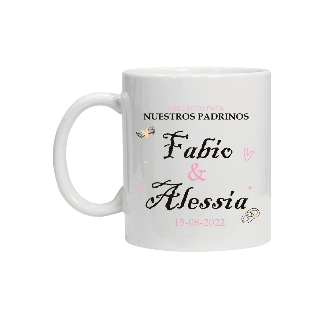 Taza con diseño para padrinos