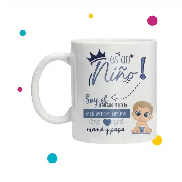 Taza linda personalizada con diseño de revelación de género