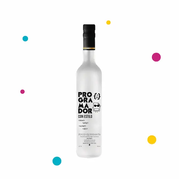 Linda botella personalizada con diseño de programadores
