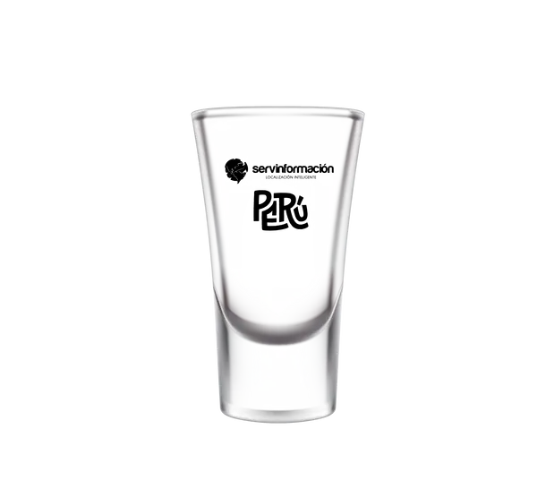 Vaso de vidrio de shot con diseño de Perú