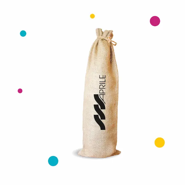Bolsa de yute personalizada con logo de empresa
