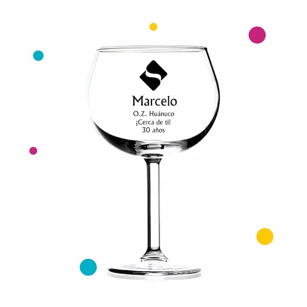 Copa balon personalizada con diseño corporativo