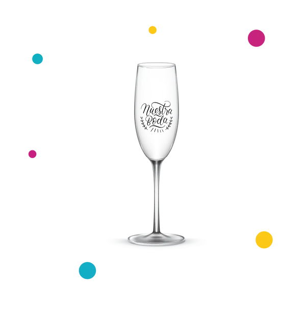 Cosas de champagne personalizadas con diseño para bodas