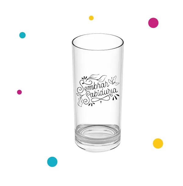 Vaso long drink con linda frase