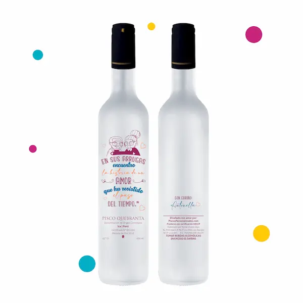 Botella personalizada con diseño de abuelos